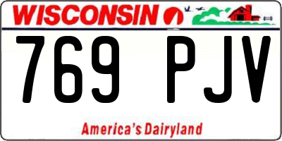 WI license plate 769PJV