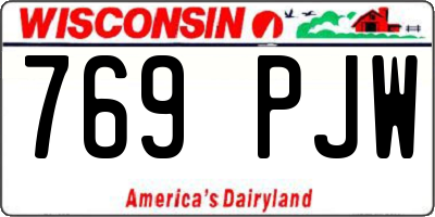 WI license plate 769PJW