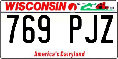 WI license plate 769PJZ