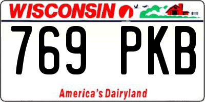 WI license plate 769PKB