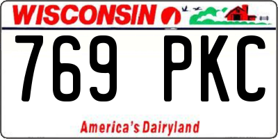 WI license plate 769PKC