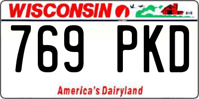 WI license plate 769PKD