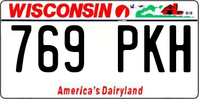 WI license plate 769PKH