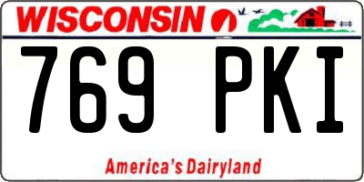 WI license plate 769PKI