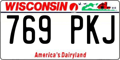 WI license plate 769PKJ