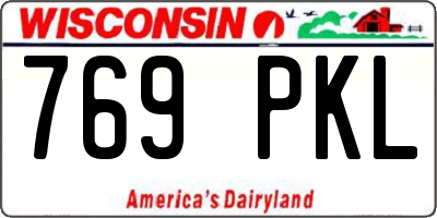 WI license plate 769PKL