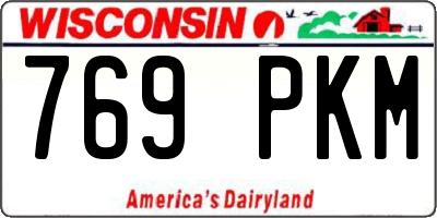 WI license plate 769PKM