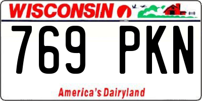 WI license plate 769PKN