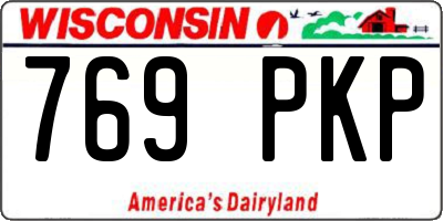 WI license plate 769PKP