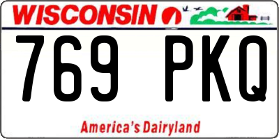 WI license plate 769PKQ
