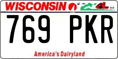 WI license plate 769PKR