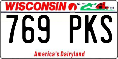 WI license plate 769PKS