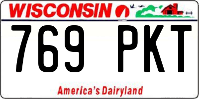 WI license plate 769PKT