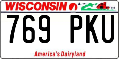 WI license plate 769PKU