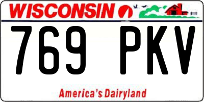 WI license plate 769PKV