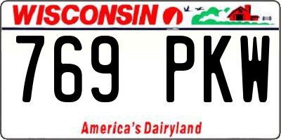 WI license plate 769PKW