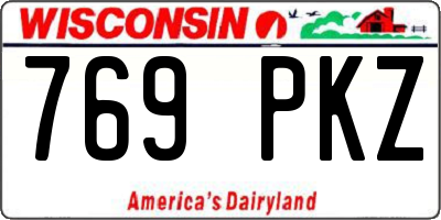 WI license plate 769PKZ