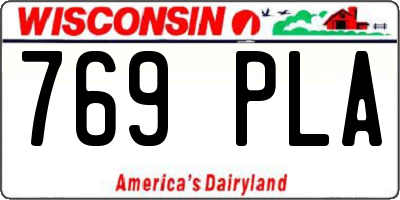 WI license plate 769PLA