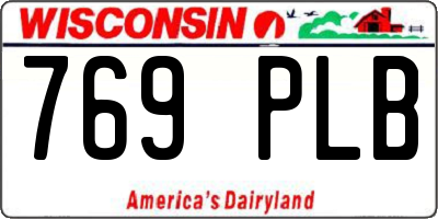 WI license plate 769PLB