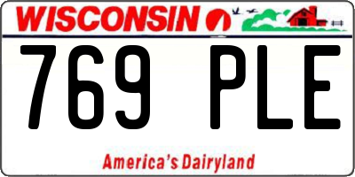 WI license plate 769PLE