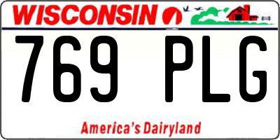 WI license plate 769PLG