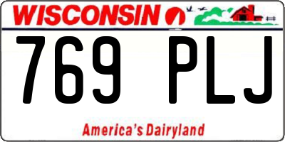 WI license plate 769PLJ