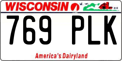 WI license plate 769PLK