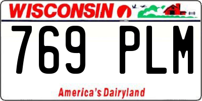 WI license plate 769PLM