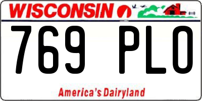 WI license plate 769PLO