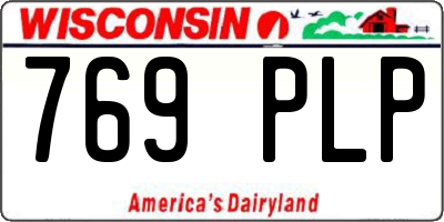 WI license plate 769PLP
