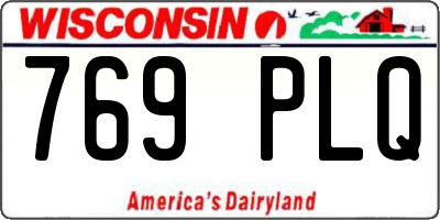 WI license plate 769PLQ