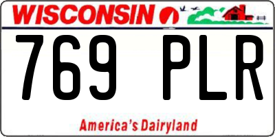 WI license plate 769PLR