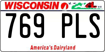 WI license plate 769PLS