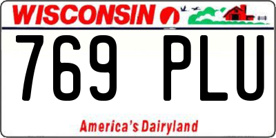 WI license plate 769PLU