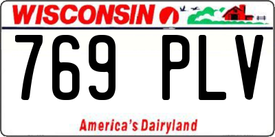 WI license plate 769PLV