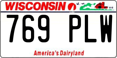 WI license plate 769PLW