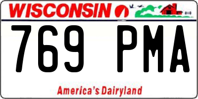 WI license plate 769PMA