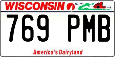 WI license plate 769PMB
