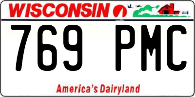 WI license plate 769PMC