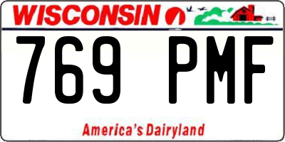 WI license plate 769PMF