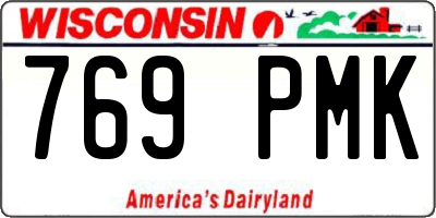 WI license plate 769PMK