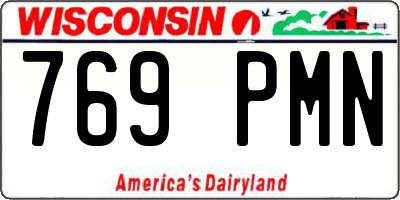 WI license plate 769PMN