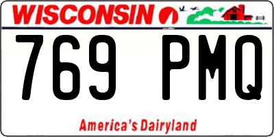 WI license plate 769PMQ