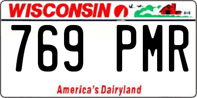 WI license plate 769PMR