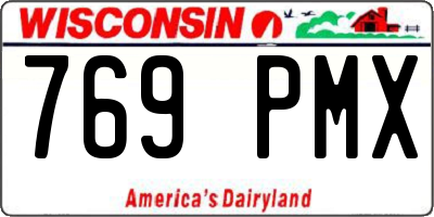 WI license plate 769PMX