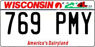 WI license plate 769PMY