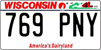 WI license plate 769PNY