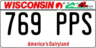 WI license plate 769PPS