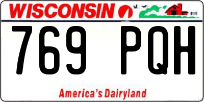 WI license plate 769PQH