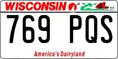 WI license plate 769PQS